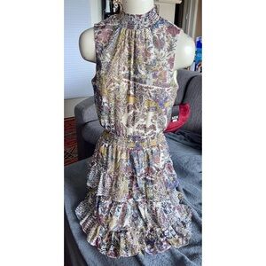 NWT MSK, Macy’s Slvlss Paisley Print Ruffle Dress, Sz M